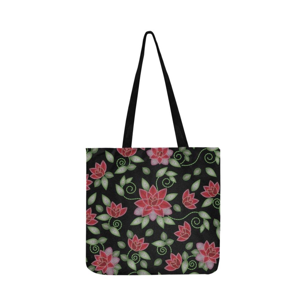 Red Beaded Rose Reusable Shopping Bag Model 1660 (Two sides) Shopping Tote Bag (1660) e-joyer
