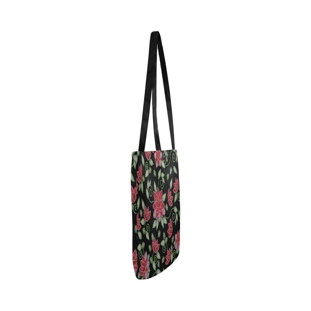 Red Beaded Rose Reusable Shopping Bag Model 1660 (Two sides) Shopping Tote Bag (1660) e-joyer