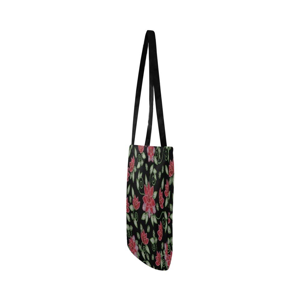 Red Beaded Rose Reusable Shopping Bag Model 1660 (Two sides) Shopping Tote Bag (1660) e-joyer