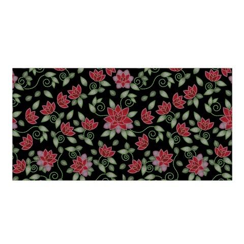 Red Beaded Rose Satin Shawl Scarf 49 Dzine