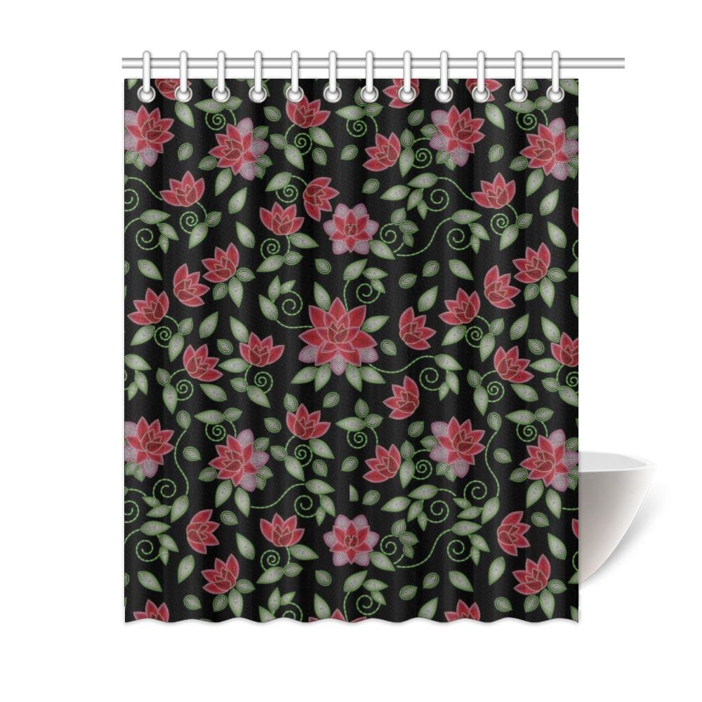 Red Beaded Rose Shower Curtain 60"x72" Shower Curtain 60"x72" e-joyer