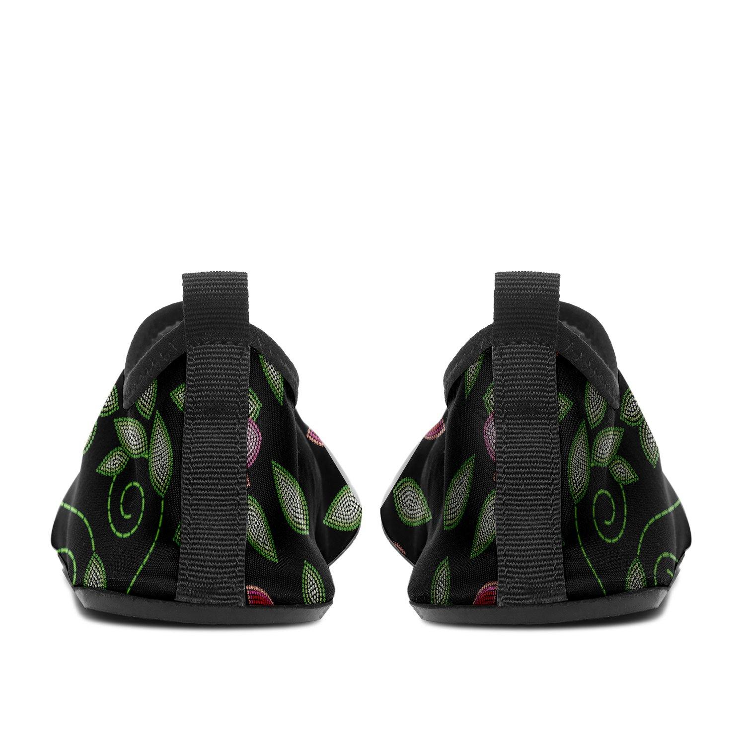 Red Beaded Rose Sockamoccs Kid's Slip On Shoes Herman