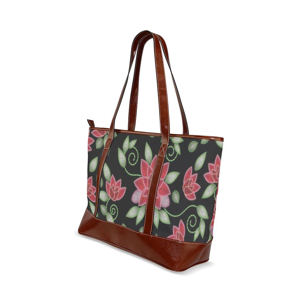 Red Beaded Rose Tote Handbag (Model 1642) handbag e-joyer