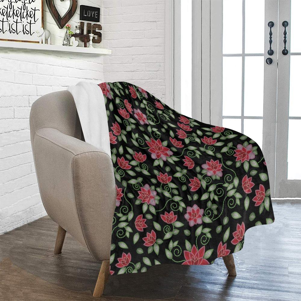 Red Beaded Rose Ultra-Soft Micro Fleece Blanket 40"x50" Ultra-Soft Blanket 40''x50'' e-joyer