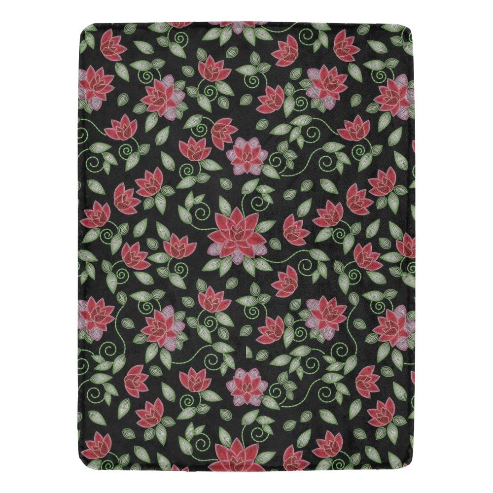 Red Beaded Rose Ultra-Soft Micro Fleece Blanket 60"x80" Ultra-Soft Blanket 60''x80'' e-joyer
