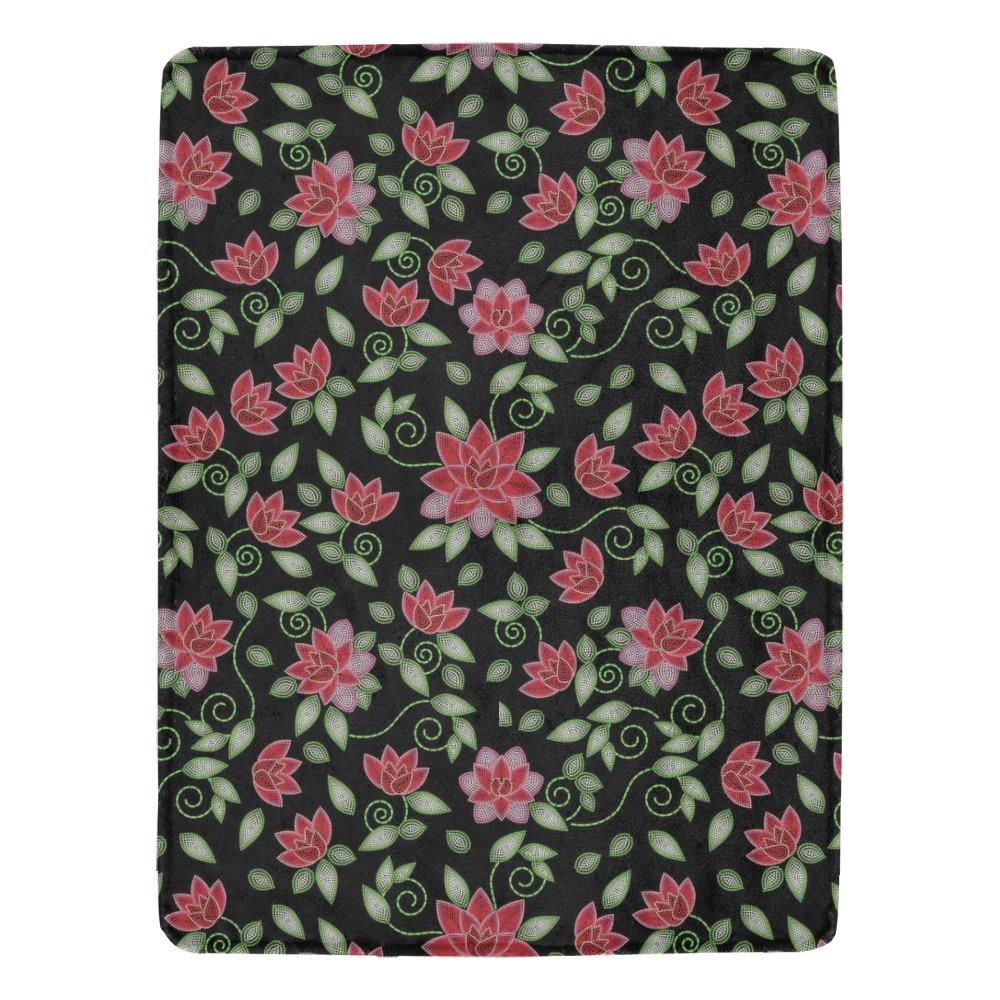 Red Beaded Rose Ultra-Soft Micro Fleece Blanket 60"x80" Ultra-Soft Blanket 60''x80'' e-joyer 