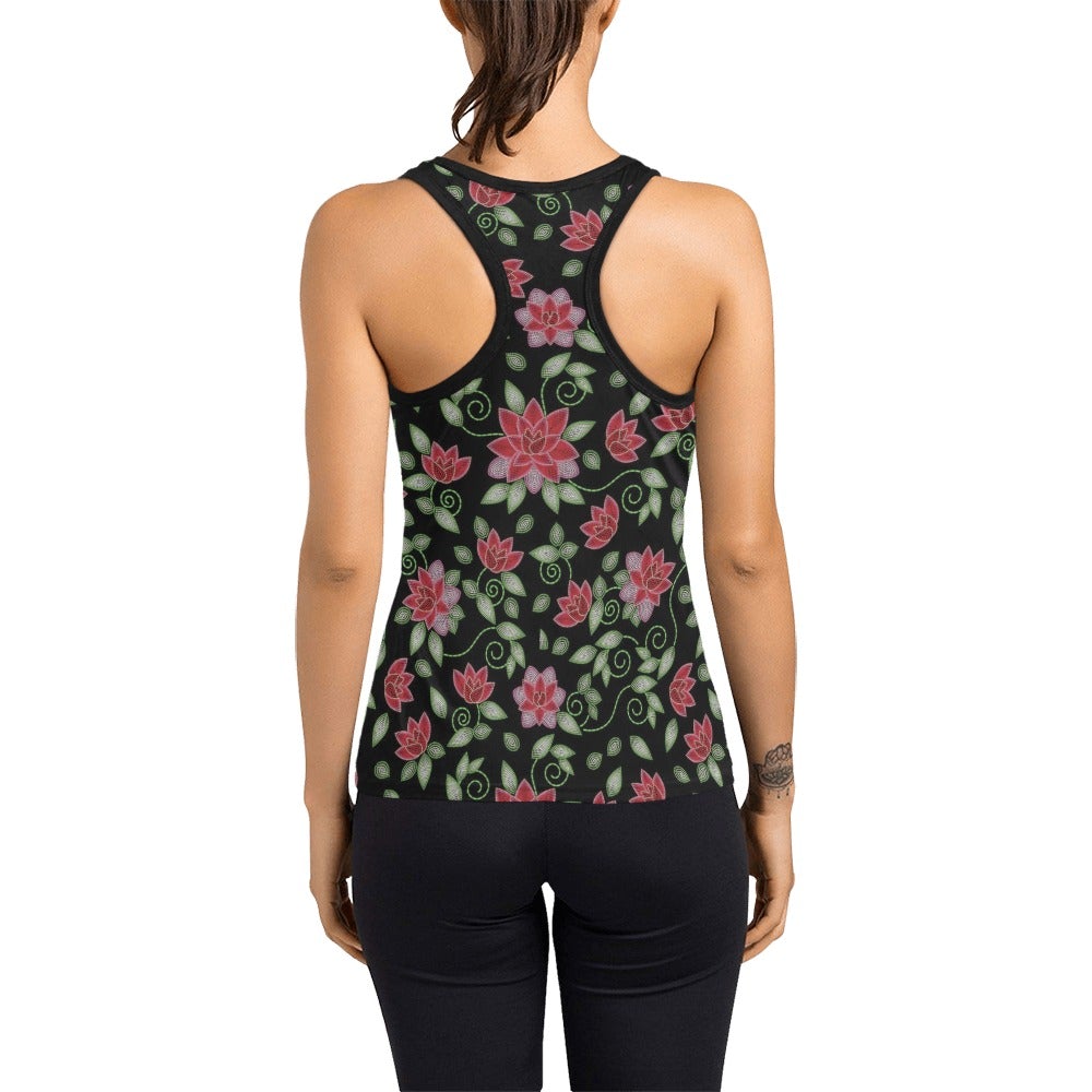 Red Beaded Rose Women's Racerback Tank Top (Model T60) Racerback Tank Top (T60) e-joyer