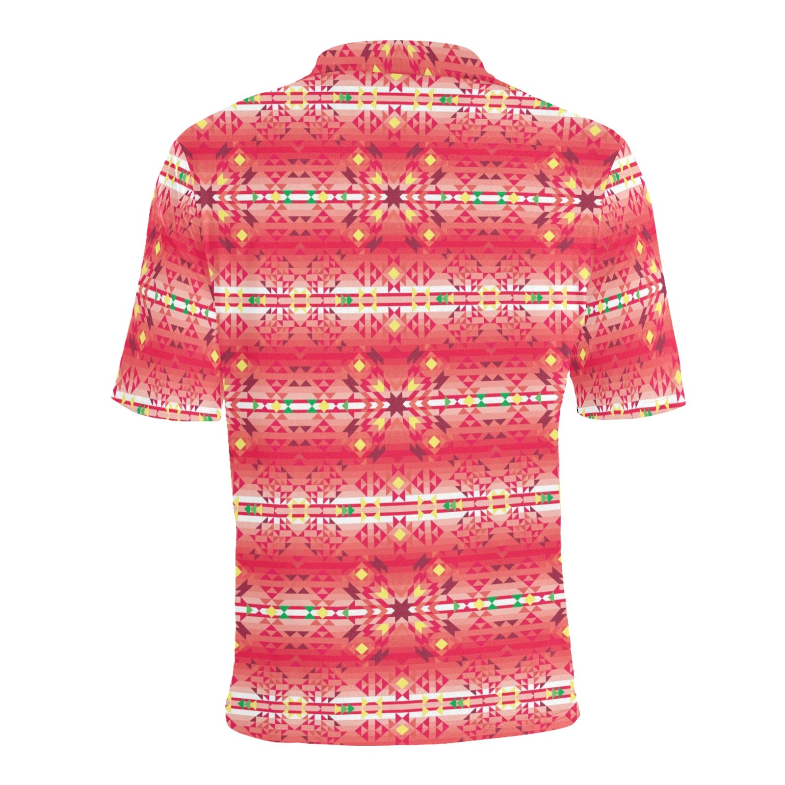 Red Pink Star Men's All Over Print Polo Shirt (Model T55) Men's Polo Shirt (Model T55) e-joyer