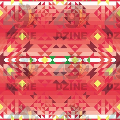 Red Pink Star Satin Fabric 49DzineStore