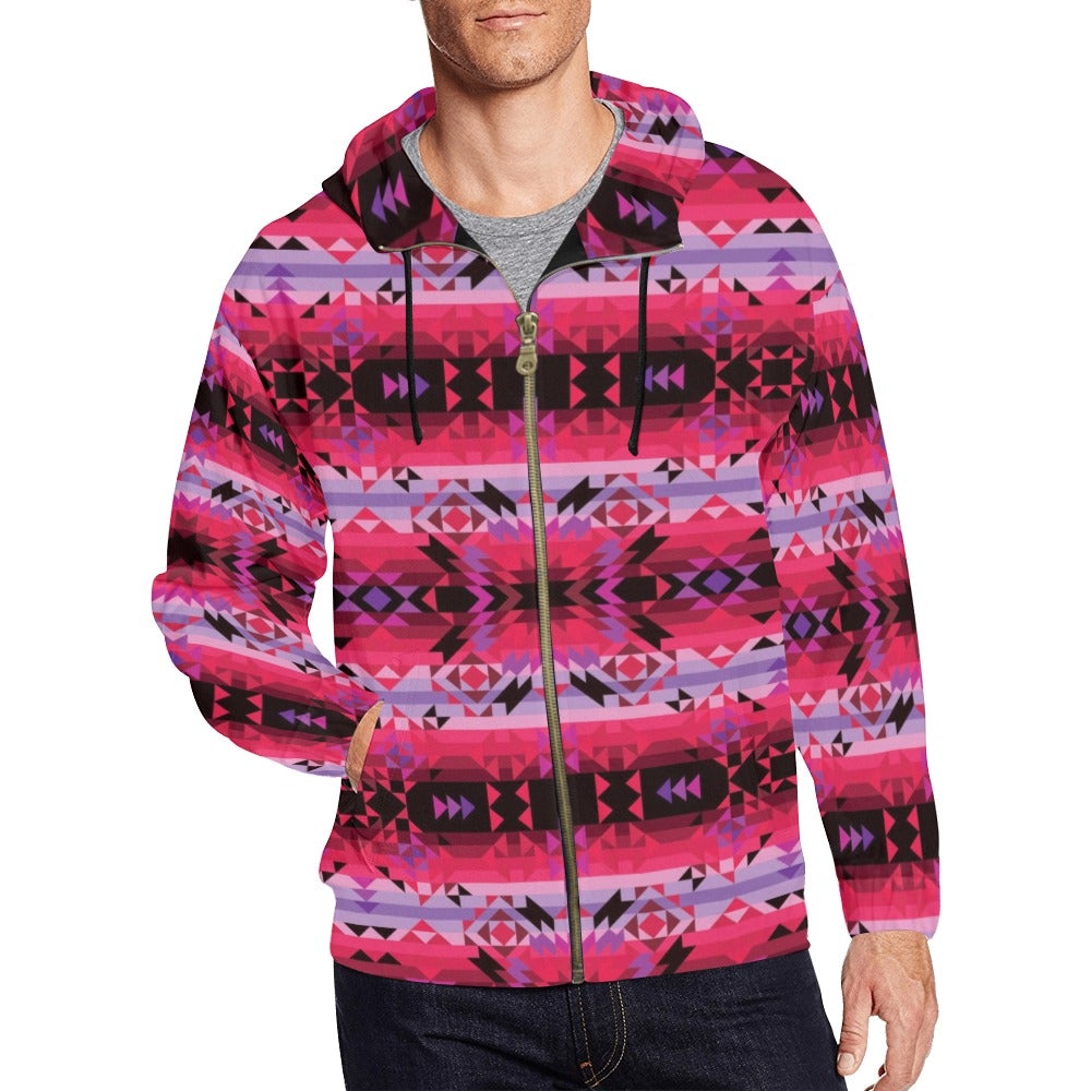 Red Star All Over Print Full Zip Hoodie for Men (Model H14) hoodie e-joyer