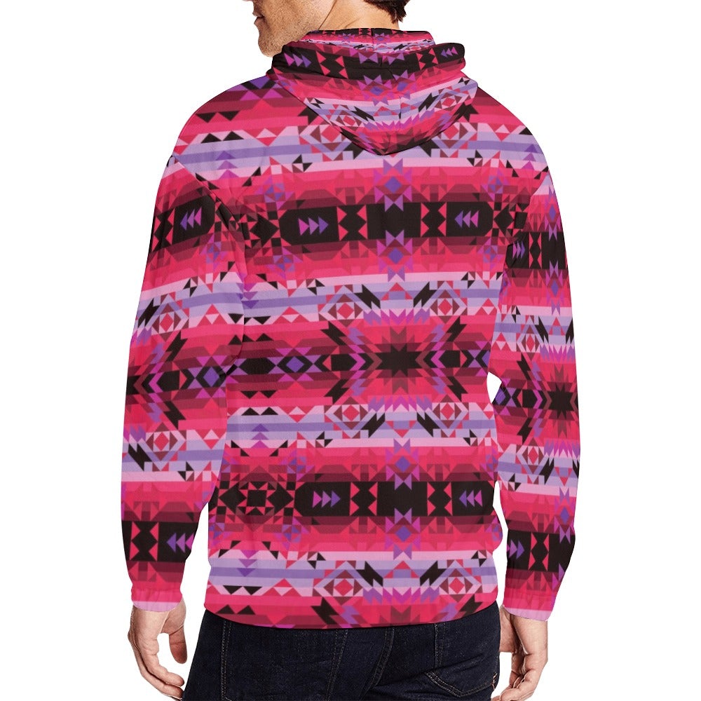 Red Star All Over Print Full Zip Hoodie for Men (Model H14) hoodie e-joyer