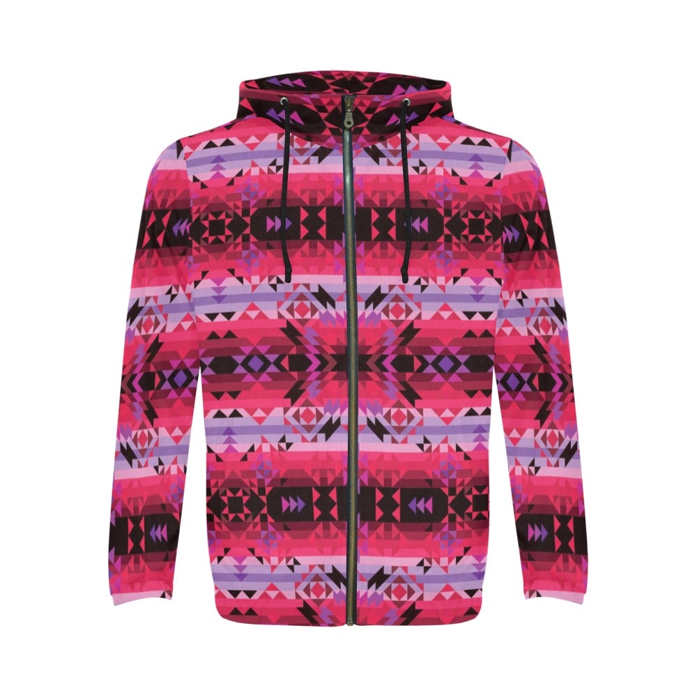 Red Star All Over Print Full Zip Hoodie for Men (Model H14) hoodie e-joyer