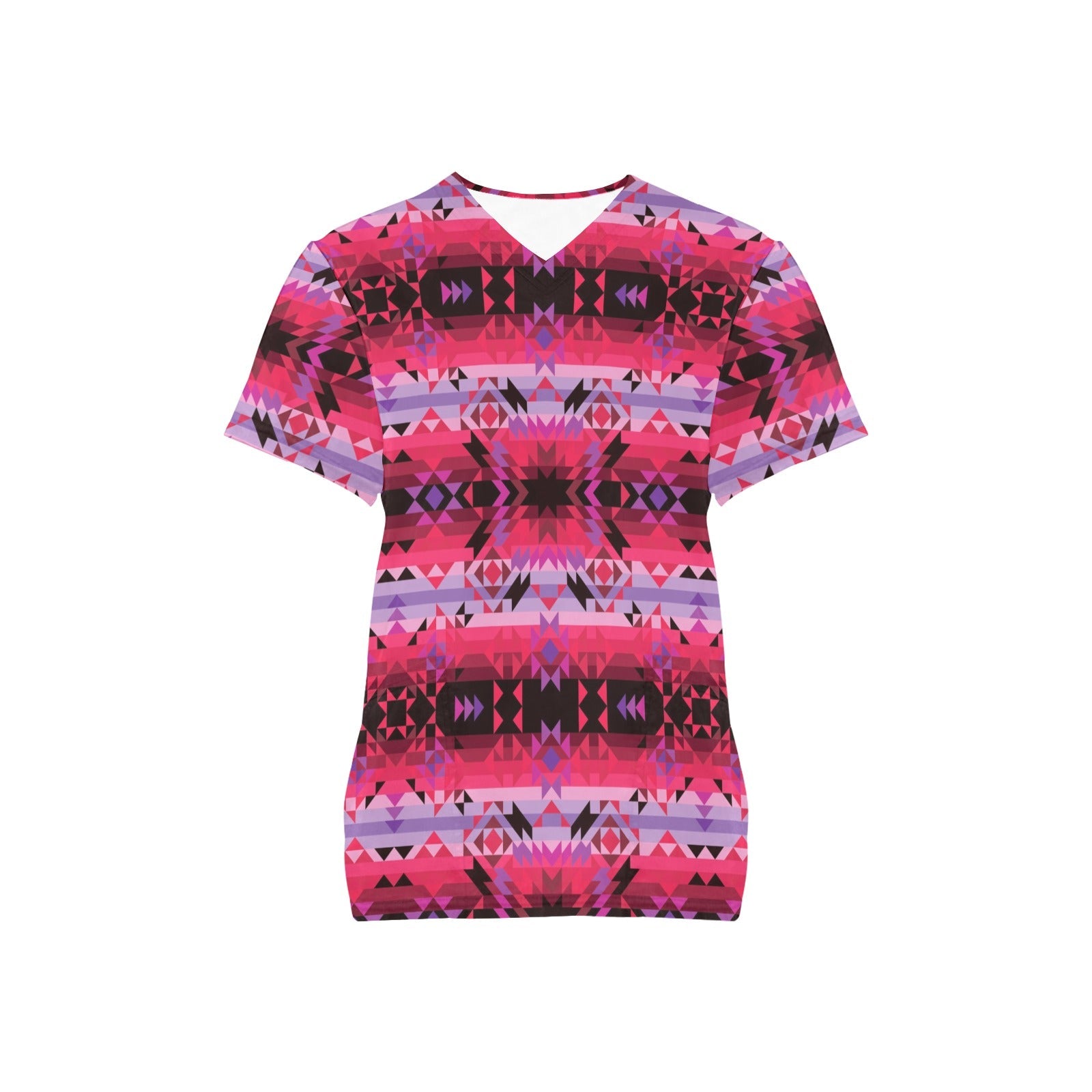 Red Star All Over Print Scrub Top Scrub Top e-joyer
