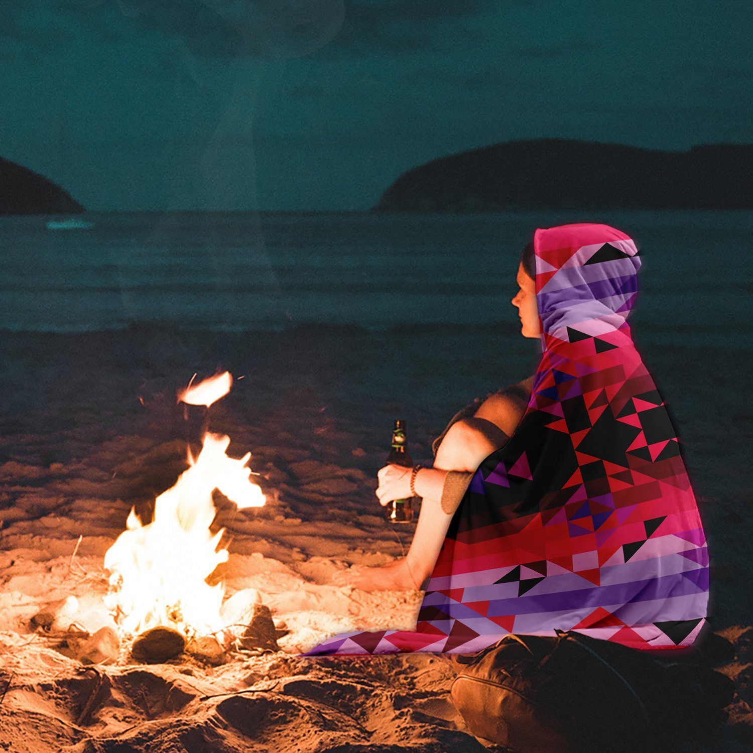 Red Star Hooded Blanket blanket 49 Dzine