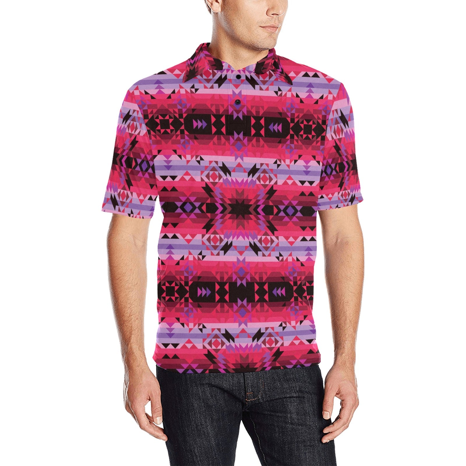 Red Star Men's All Over Print Polo Shirt (Model T55) Men's Polo Shirt (Model T55) e-joyer
