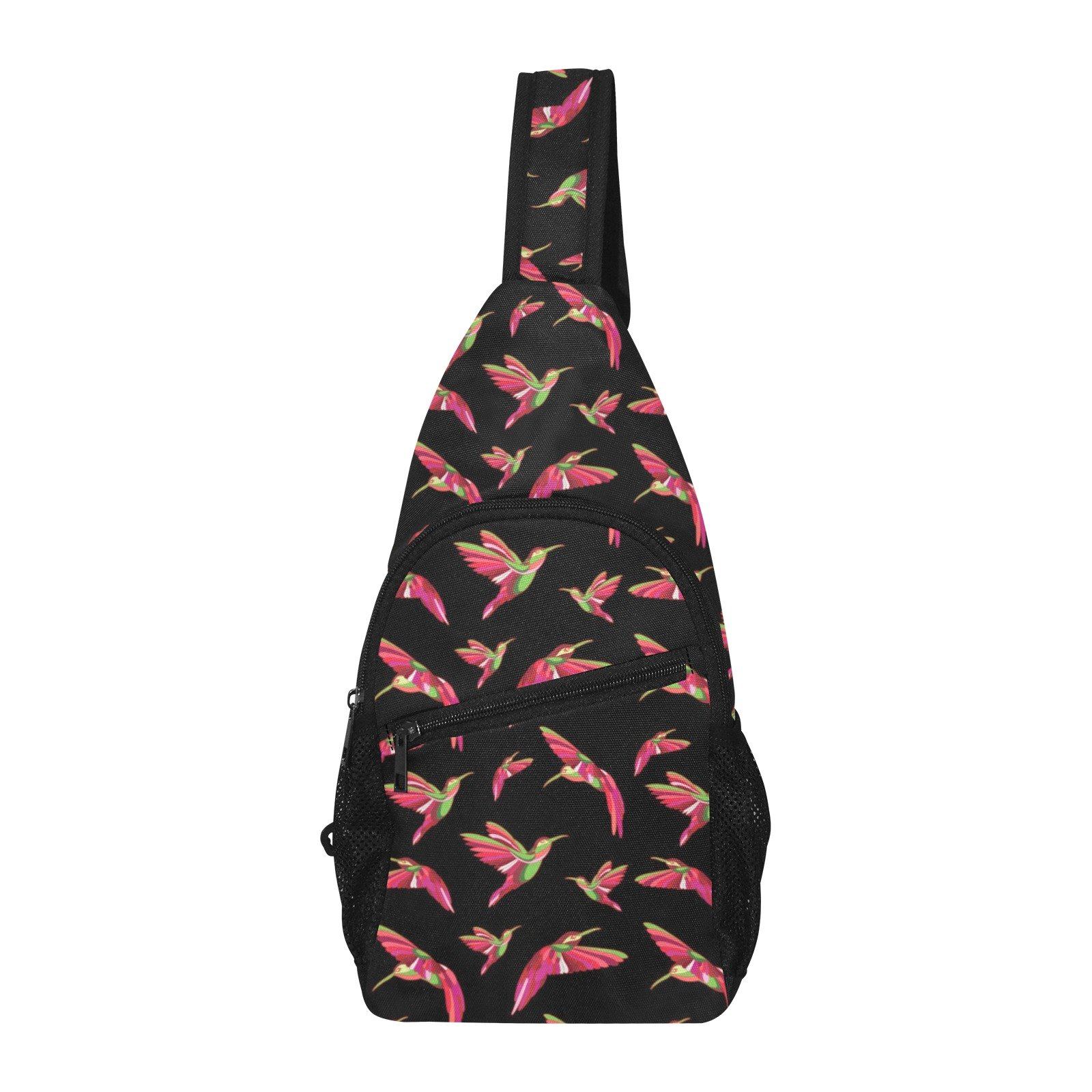 Red Swift Colourful Black All Over Print Chest Bag (Model 1719) All Over Print Chest Bag (1719) e-joyer