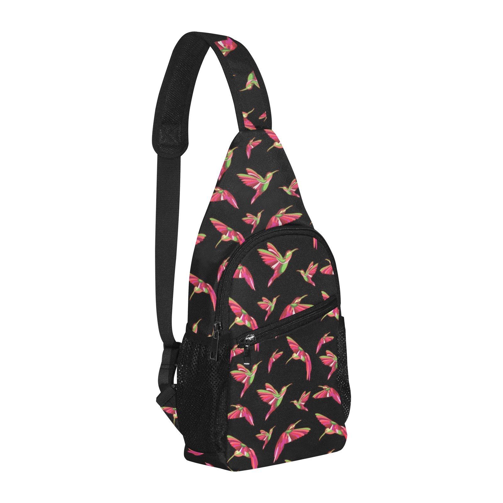Red Swift Colourful Black All Over Print Chest Bag (Model 1719) All Over Print Chest Bag (1719) e-joyer