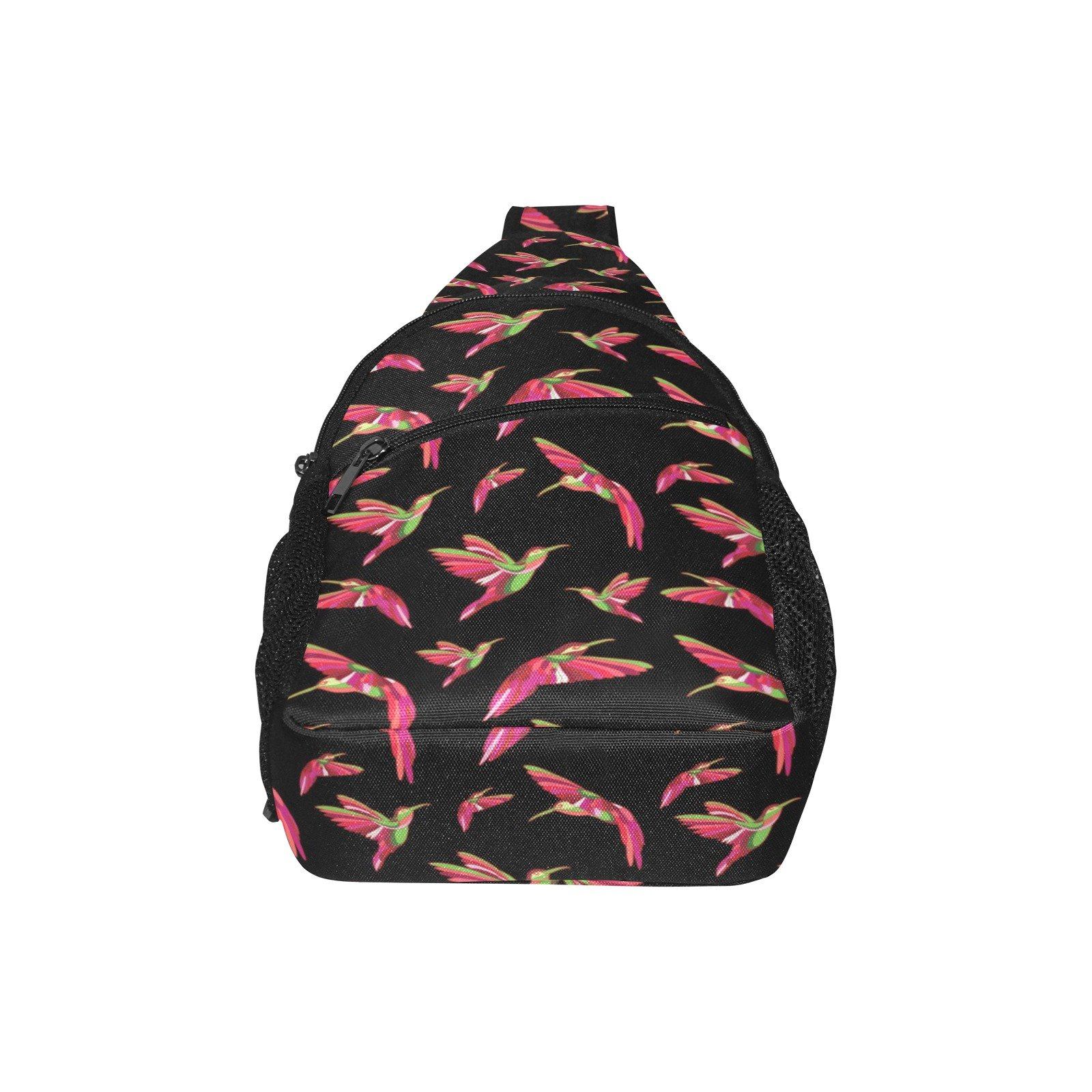 Red Swift Colourful Black All Over Print Chest Bag (Model 1719) All Over Print Chest Bag (1719) e-joyer