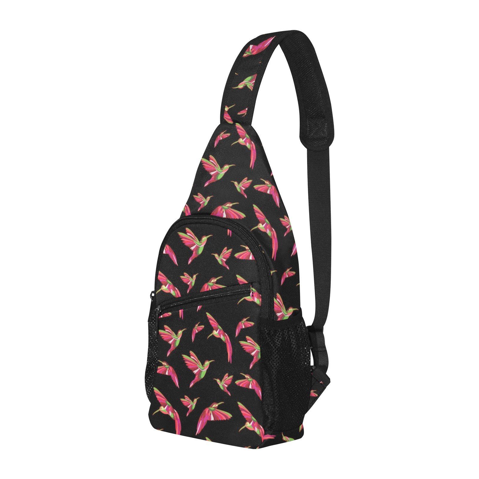 Red Swift Colourful Black All Over Print Chest Bag (Model 1719) All Over Print Chest Bag (1719) e-joyer