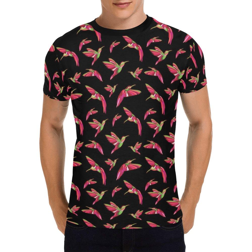 Red Swift Colourful Black All Over Print T-Shirt for Men (USA Size) (Model T40) All Over Print T-Shirt for Men (T40) e-joyer