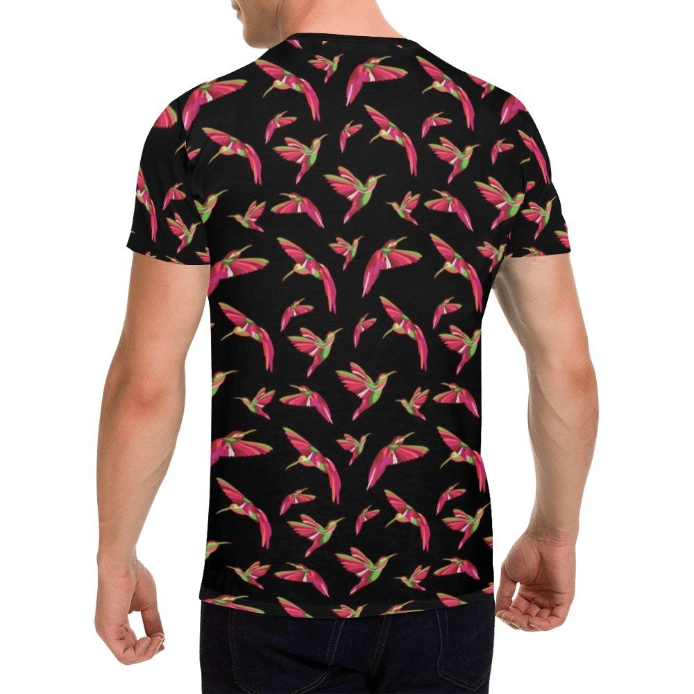 Red Swift Colourful Black All Over Print T-Shirt for Men (USA Size) (Model T40) All Over Print T-Shirt for Men (T40) e-joyer