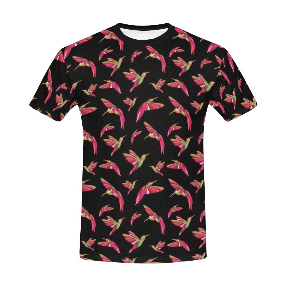 Red Swift Colourful Black All Over Print T-Shirt for Men (USA Size) (Model T40) All Over Print T-Shirt for Men (T40) e-joyer