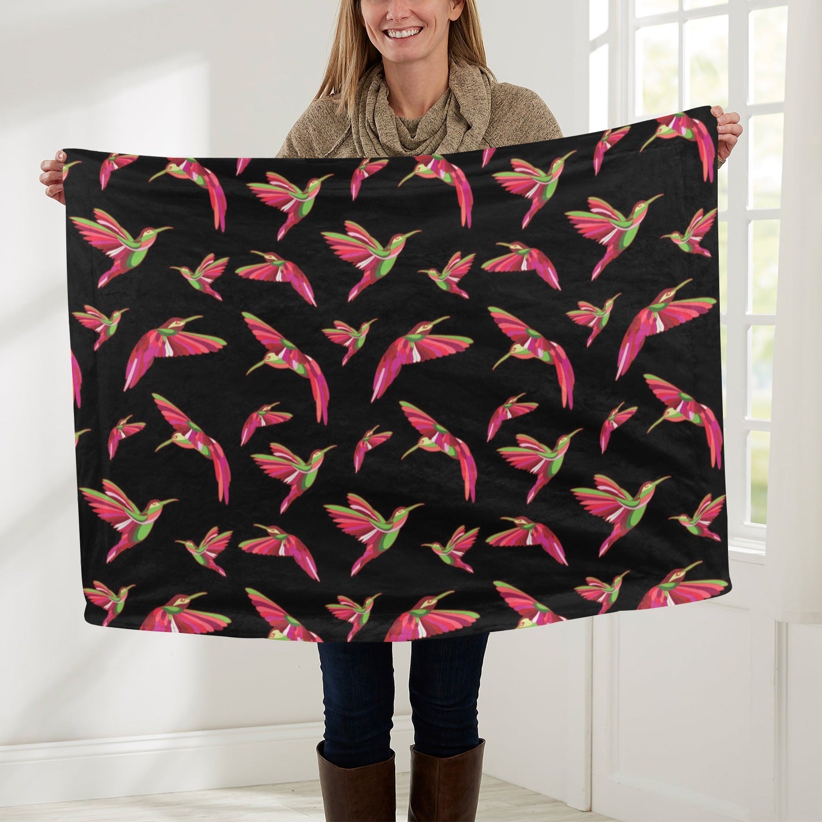 Red Swift Colourful Black Baby Blanket 30"x40" Baby Blanket 30"x40" e-joyer