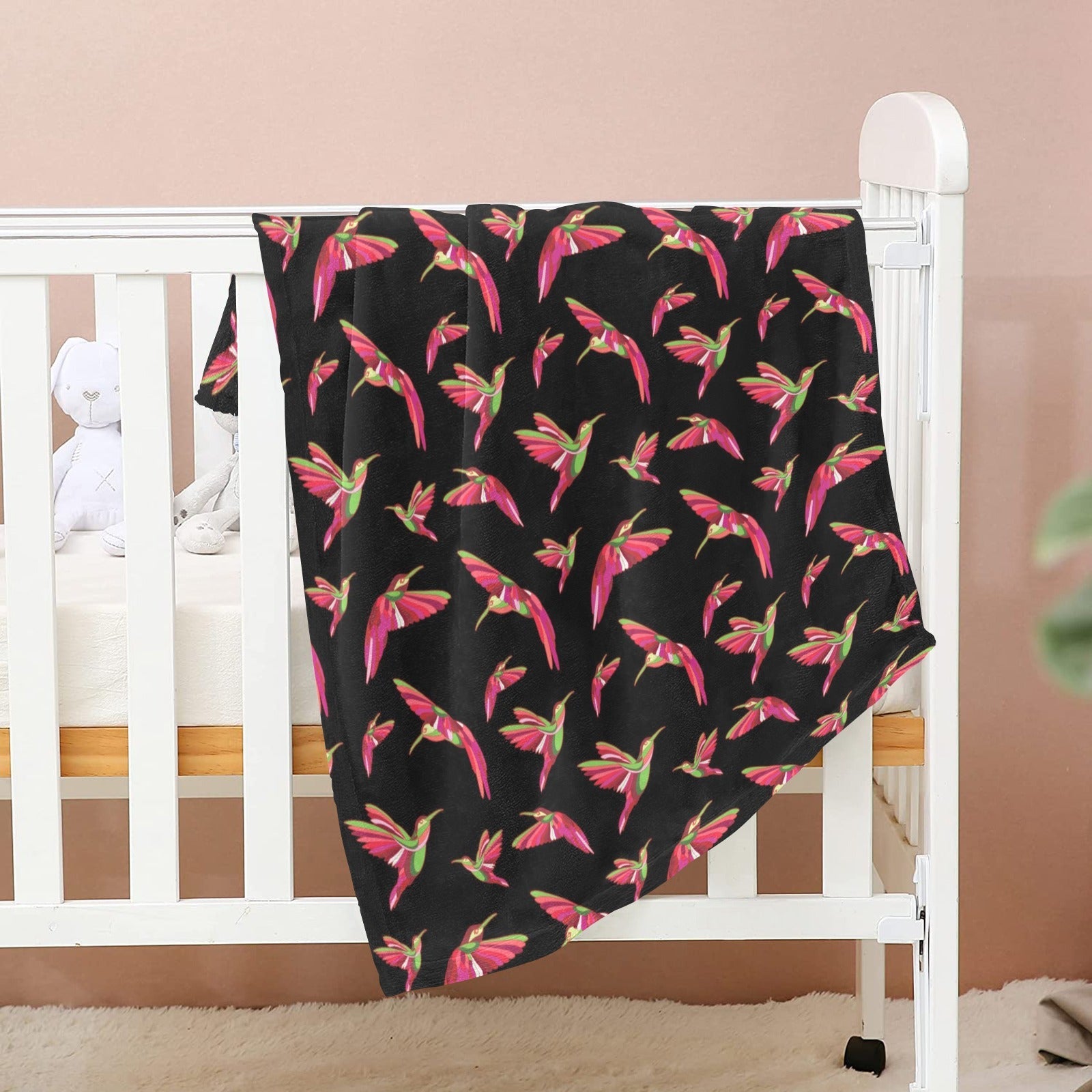 Red Swift Colourful Black Baby Blanket 30"x40" Baby Blanket 30"x40" e-joyer