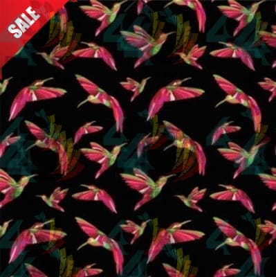 Red Swift Colourful Black Cotton Poplin Fabric By the Yard Fabric NBprintex