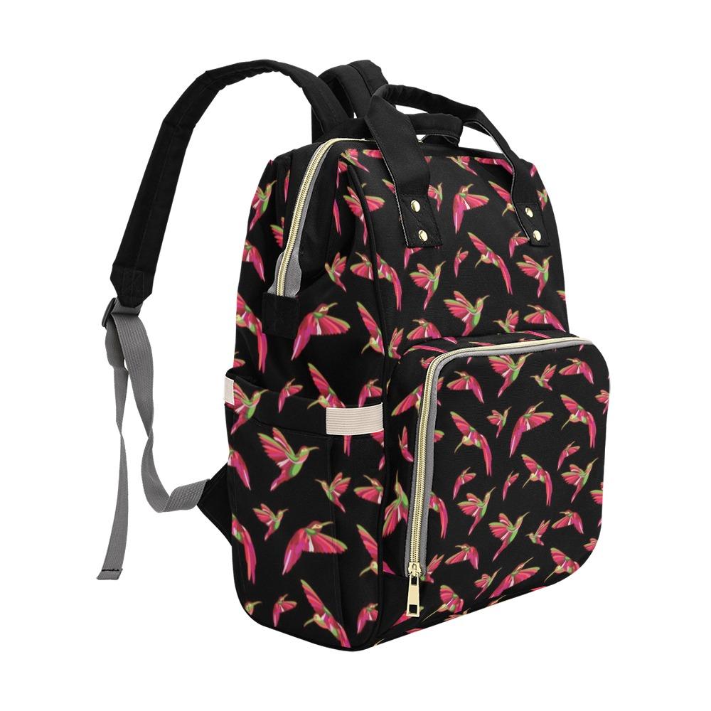 Red Swift Colourful Black Multi-Function Diaper Backpack/Diaper Bag (Model 1688) bag e-joyer