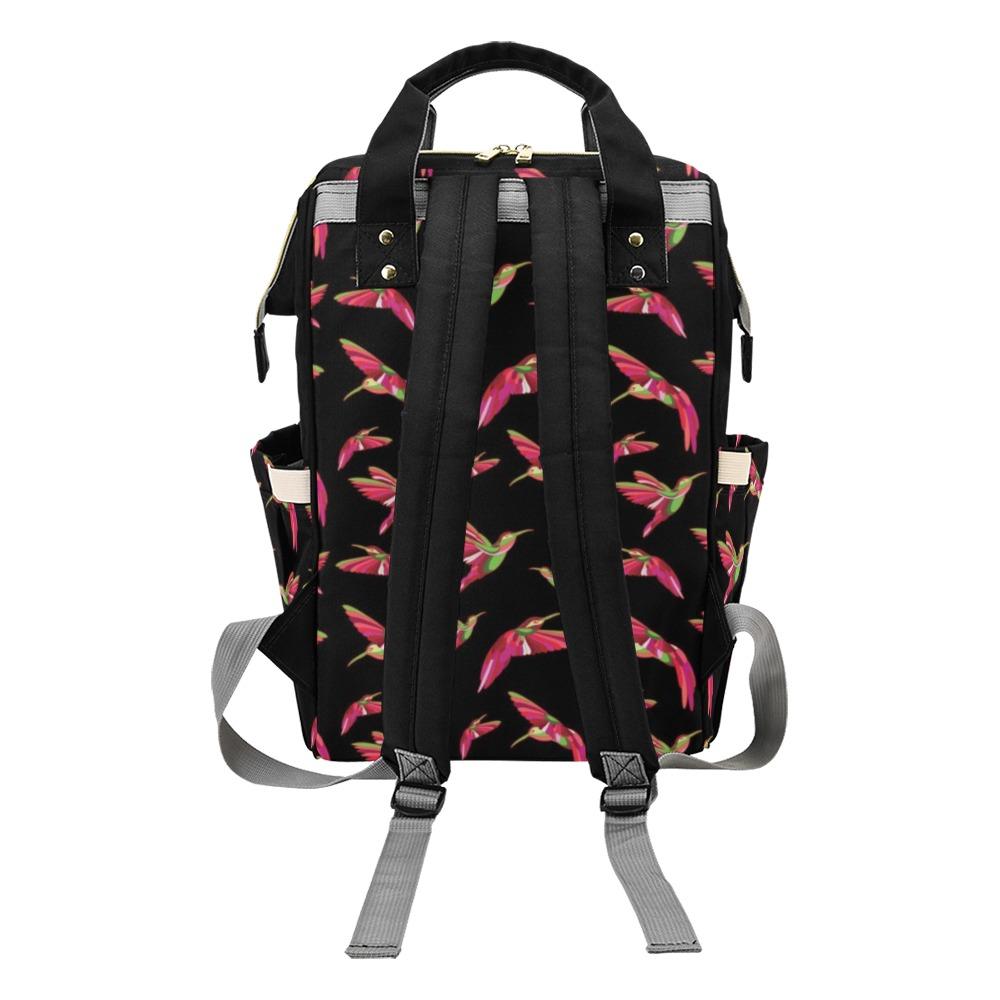 Red Swift Colourful Black Multi-Function Diaper Backpack/Diaper Bag (Model 1688) bag e-joyer