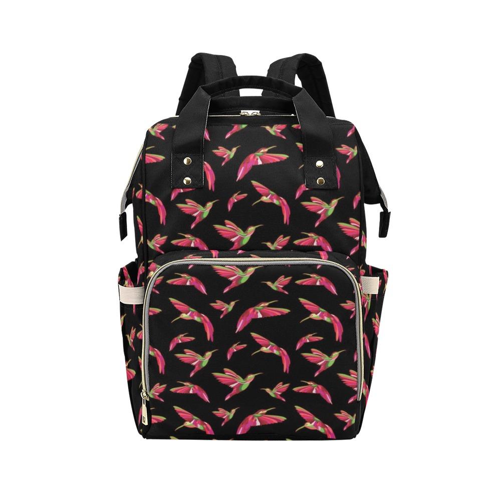 Red Swift Colourful Black Multi-Function Diaper Backpack/Diaper Bag (Model 1688) bag e-joyer