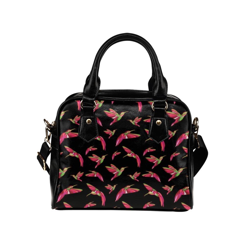 Red Swift Colourful Black Shoulder Handbag (Model 1634) Shoulder Handbags (1634) e-joyer