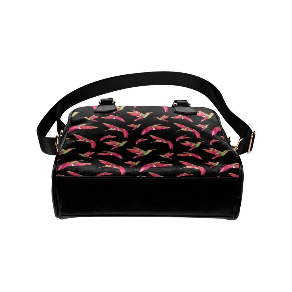 Red Swift Colourful Black Shoulder Handbag (Model 1634) Shoulder Handbags (1634) e-joyer