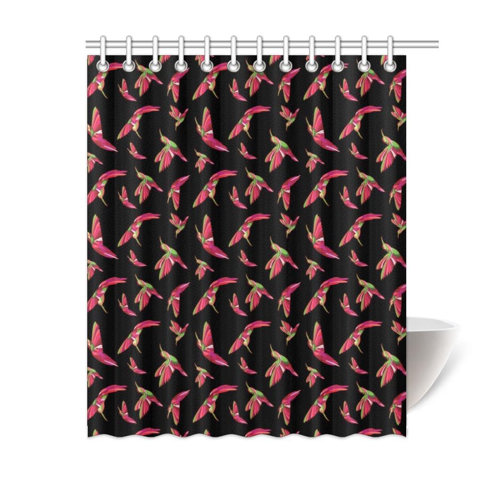 Red Swift Colourful Black Shower Curtain 60"x72" Shower Curtain 60"x72" e-joyer 