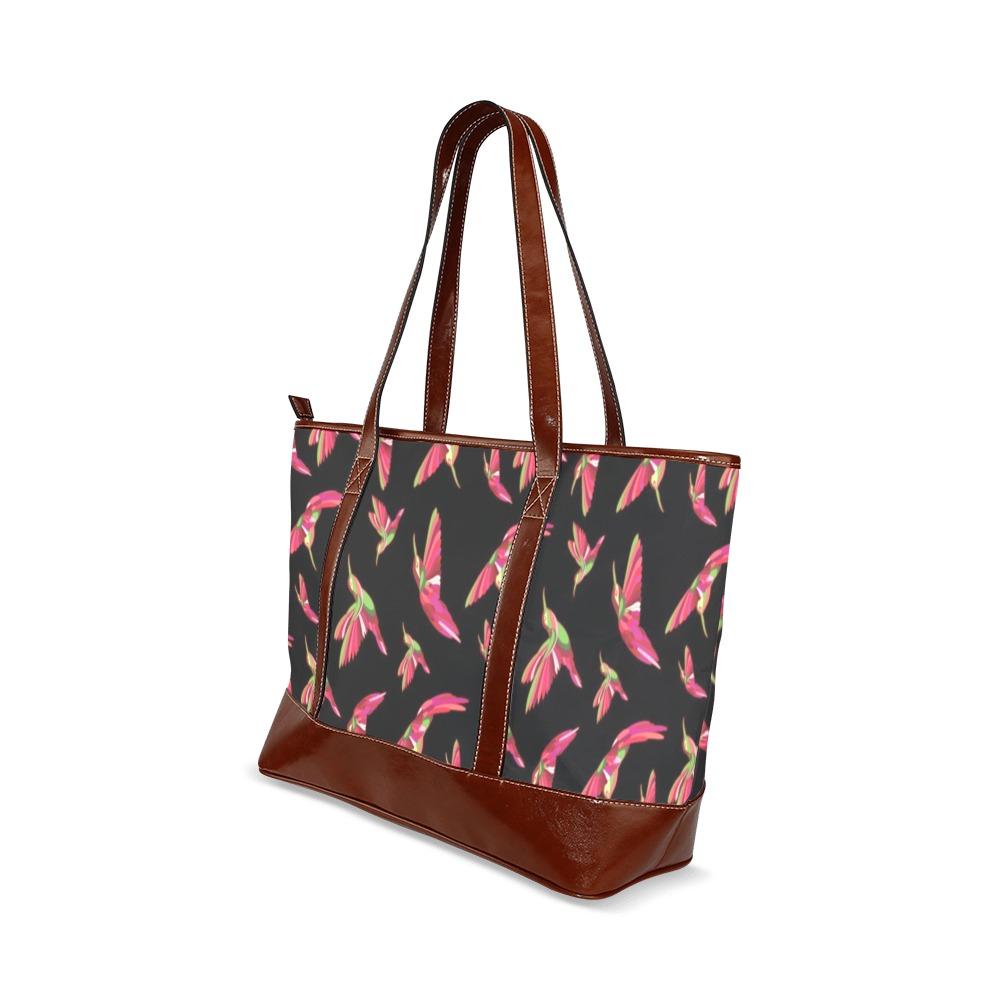 Red Swift Colourful Black Tote Handbag (Model 1642) Tote Handbags (1642) e-joyer