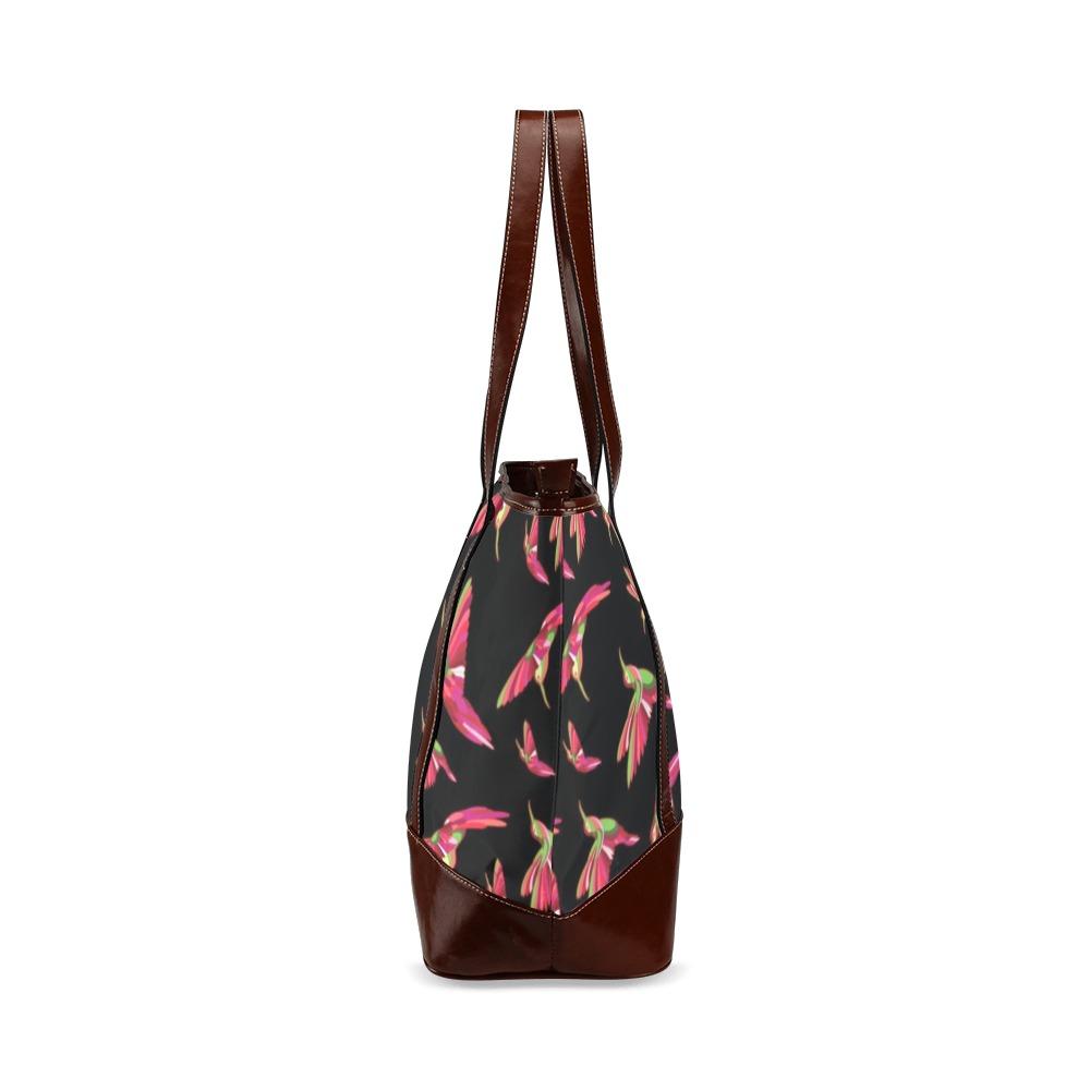 Red Swift Colourful Black Tote Handbag (Model 1642) Tote Handbags (1642) e-joyer
