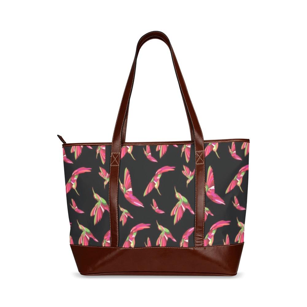 Red Swift Colourful Black Tote Handbag (Model 1642) Tote Handbags (1642) e-joyer
