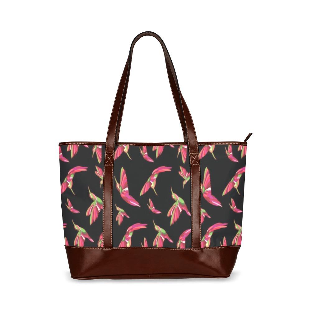 Red Swift Colourful Black Tote Handbag (Model 1642) Tote Handbags (1642) e-joyer