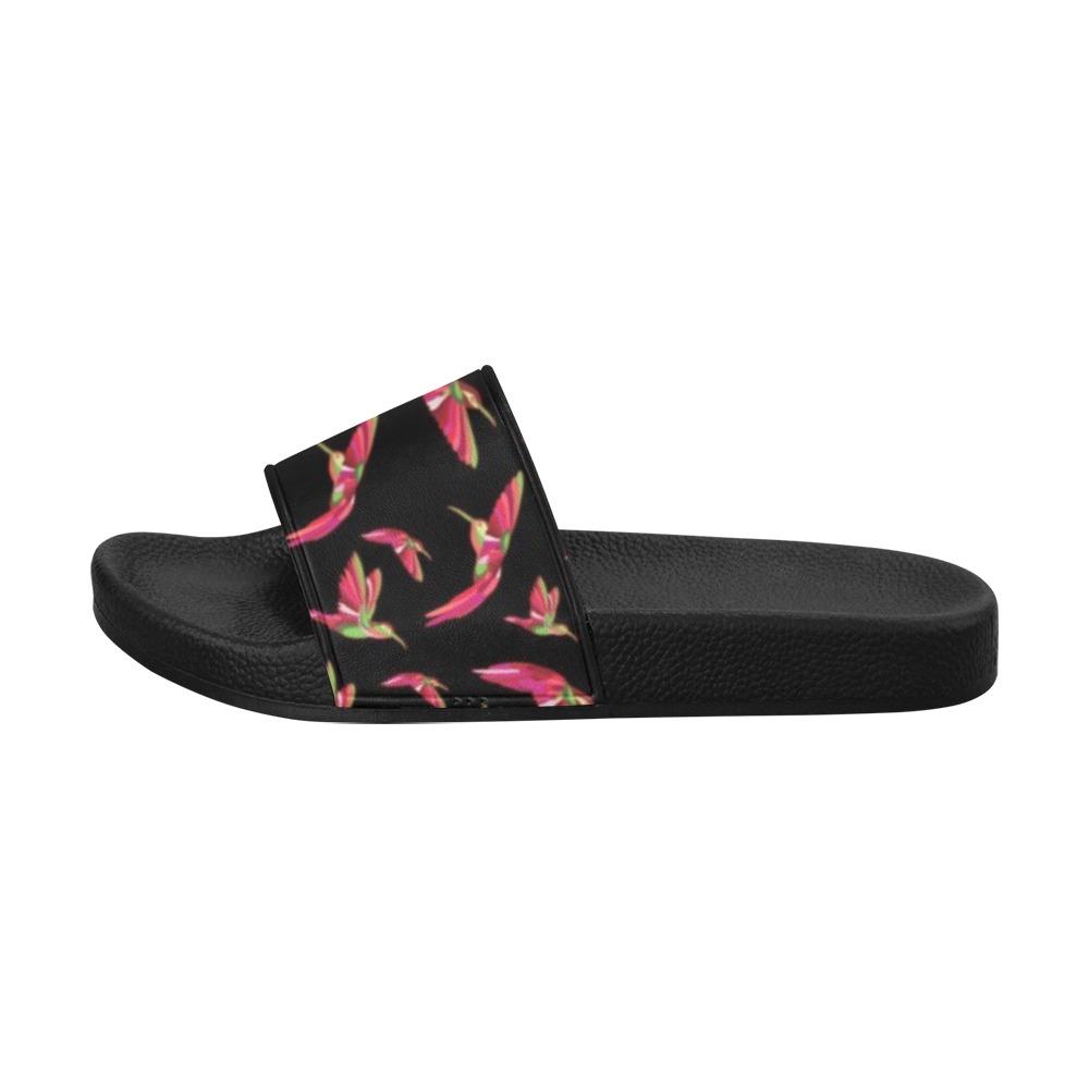 Red Swift Colourful Black Women's Slide Sandals (Model 057) Women's Slide Sandals (057) e-joyer
