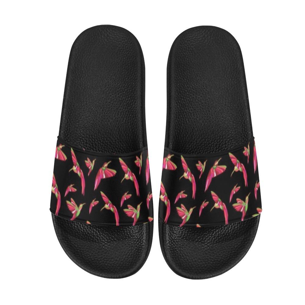 Red Swift Colourful Black Women's Slide Sandals (Model 057) Women's Slide Sandals (057) e-joyer