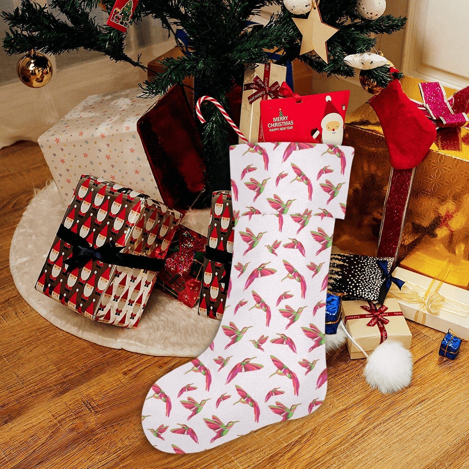 Red Swift Colourful Christmas Stocking holiday stocking e-joyer
