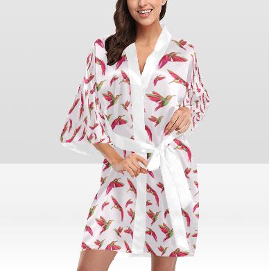 Red Swift Colourful Kimono Robe Artsadd