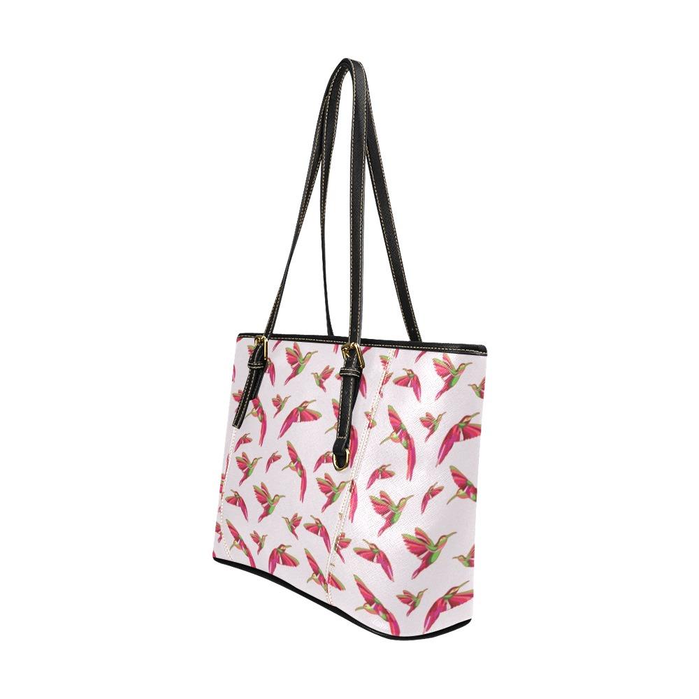 Red Swift Colourful Leather Tote Bag/Large (Model 1640) Leather Tote Bag (1640) e-joyer