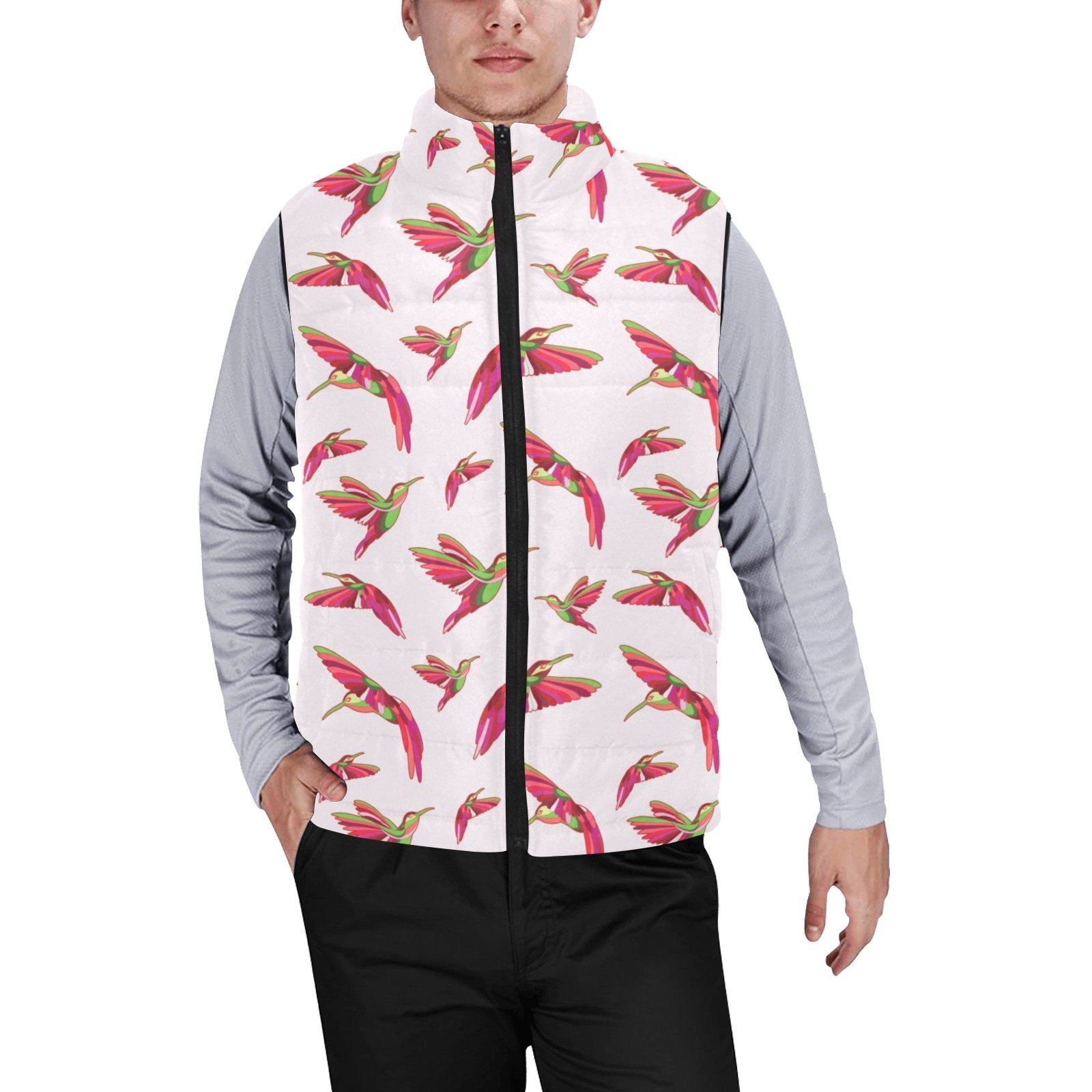 Red Swift Colourful Men's Padded Vest Jacket (Model H44) Men's Padded Vest Jacket (H44) e-joyer