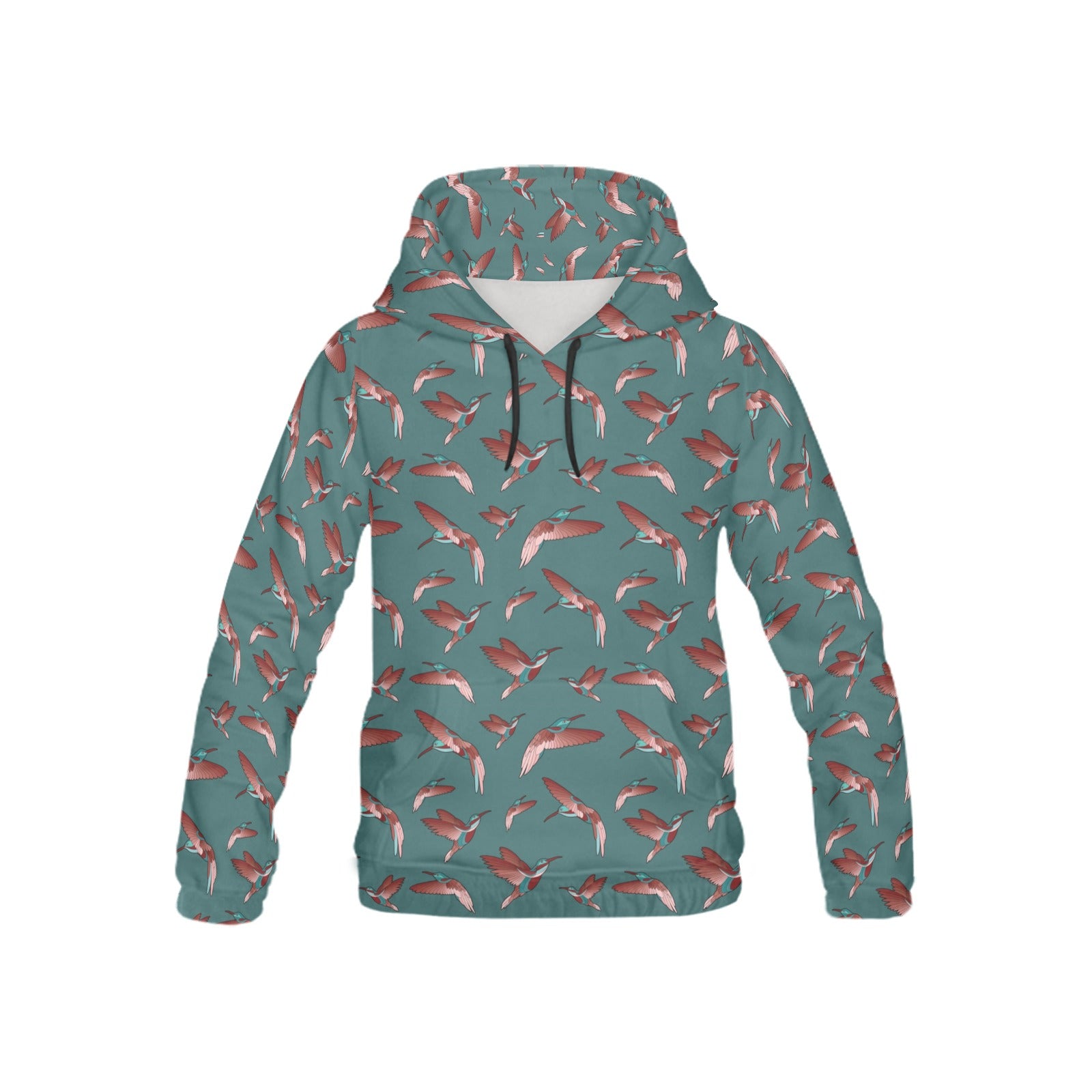 Red Swift Turquoise All Over Print Hoodie for Kid (USA Size) (Model H13) All Over Print Hoodie for Kid (H13) e-joyer