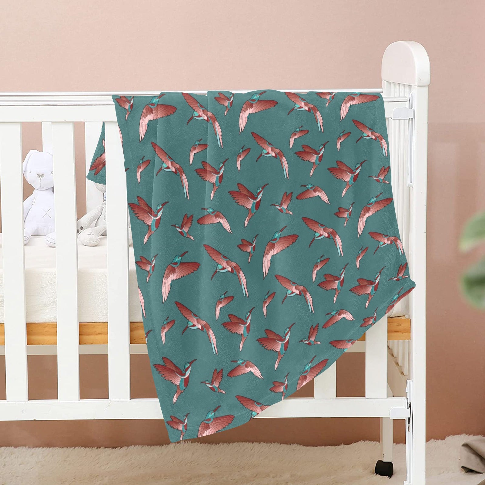 Red Swift Turquoise Baby Blanket 30"x40" Baby Blanket 30"x40" e-joyer