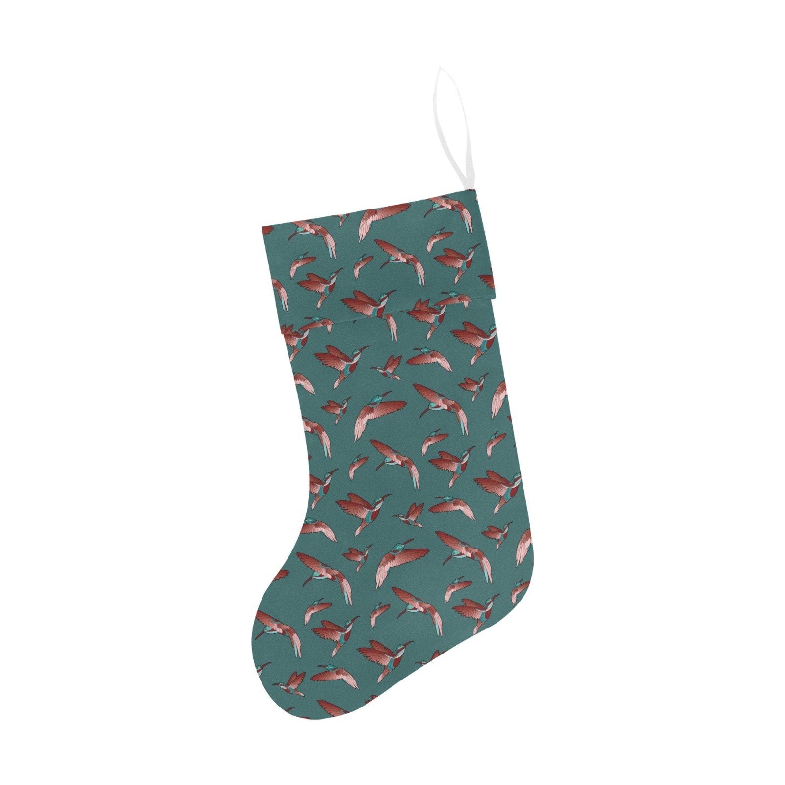 Red Swift Turquoise Christmas Stocking holiday stocking e-joyer