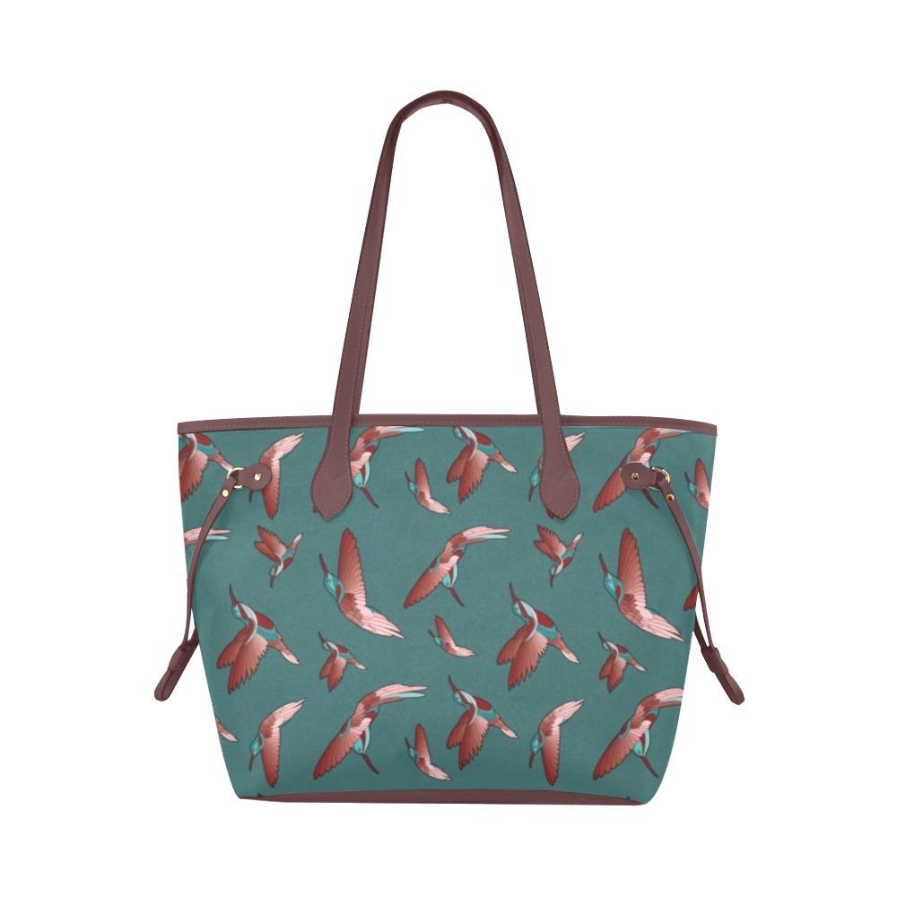 Red Swift Turquoise Clover Canvas Tote Bag (Model 1661) Clover Canvas Tote Bag (1661) e-joyer