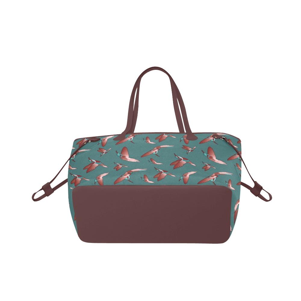 Red Swift Turquoise Clover Canvas Tote Bag (Model 1661) Clover Canvas Tote Bag (1661) e-joyer